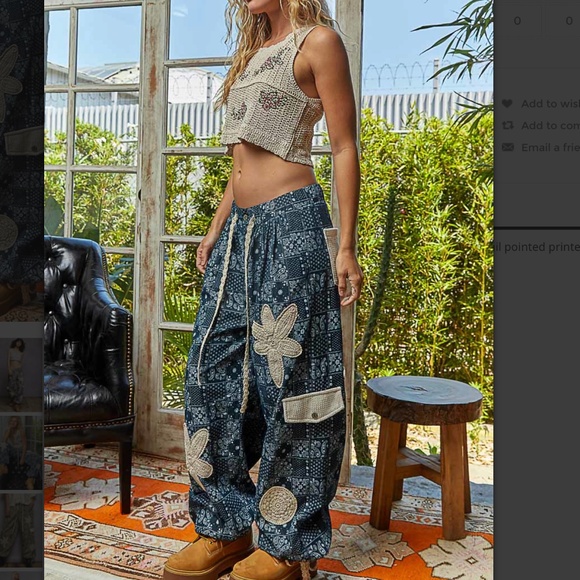 POL “ Green Bay ” POL Cargo Twill Jean Jogger Pants with Crochet Detail 47 - Picture 7 of 8